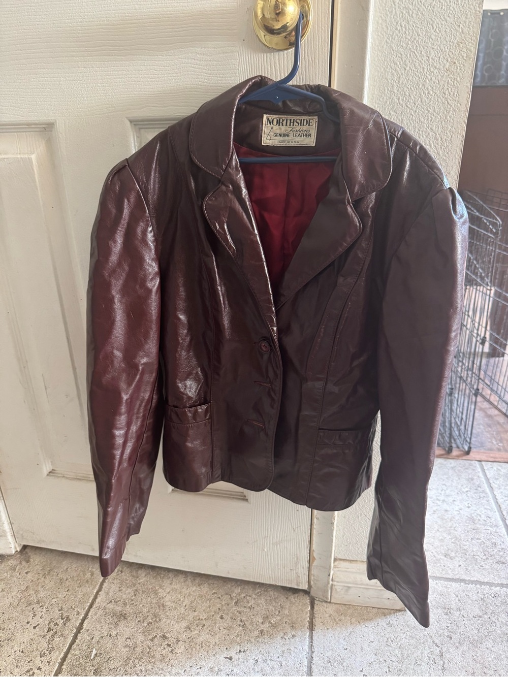 Northside Women's Deep Burgundy Leather Blazer